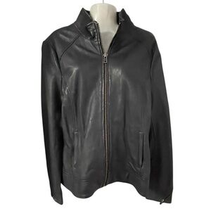 Soia & Kyo Navy Leather Jacket XL